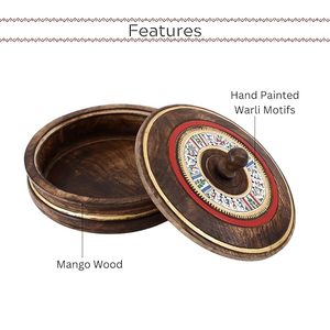 Rustic <b>Wooden</b> Roti <b>Storage</b> <b>Box</b> for Warm Chapatis and Easy Serving Eco Friendly <b>Wooden</b> Chapati <b>Box</b> With Beautiful Print - Product Image 4
