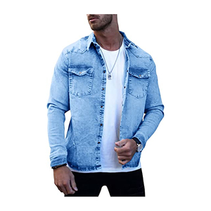 Chaqueta de Mezclilla Ligera Personalizada para Hombre – Chaqueta de Jeans Premium de Manga Larga con Logotipo Personalizado, Ropa Casual Urbana, Venta al Por Mayor OEM de Alta Calidad - Product Image 6