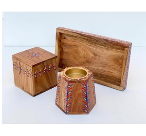 Ensemble de brûleurs Bakhoor en bois Brûleur d'encens fait à la main pour un usage religieux Support en bambou - Product Image 3