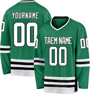 Jersey de hockey liso con estampado bordado de sarga de aparejos personalizados Jersey de hockey sobre hielo en blanco personalizado - Product Image 6