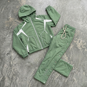 Custom Graphic <strong>Waterproof</strong> Windbreaker Hooded <strong>Jacket</strong> <strong>and</strong> Snap Button Pants Casual Athletic Streetwear Men's Retro Tracksuit <strong>Set</strong> - Product Image 1