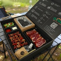 Barbecue portable moderne jetable Allnice avec gril sans fumée intégré, conception pliable pour une cuisson rapide et sécurisée