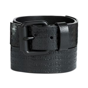 Cintura Calvin Klein da uomo in vera pelle di vacchetta nera con logo in rilievo, fibbia automatica, logo personalizzato, alta qualità, taglia 38, formale - Product Image 1