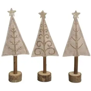 木制原木底座和金星立树圣诞装饰批发家居派对悬挂装饰新年圣诞派对