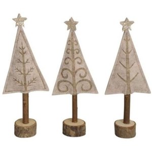 Wooden <b>log</b> base and golden star standing tree Christmas decoration wholesale for home party hanging <b>decor</b> new year Xmas party - Product Image 1
