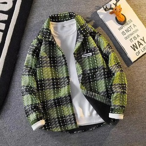 Veste en flanelle décontractée à carreaux pour hommes automne hiver nouveau Style marque de mode doublé polaire haut de gamme sensation Sport manteau longueur régulière - Product Image 1