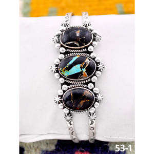 Southwest Handmade Black Jack Turquoise Sterling <b>Silver</b> Fashion <b>Cuff</b> <b>Bracelet</b> Elegant Black Jack Turquoise <b>Silver</b> <b>Cuff</b> for Women - Product Image 1