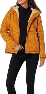 Plain Yellow Double Breasted Zip up <b>Quilted</b> Jacket <b>Hoodie</b> Girls <b>Quilted</b> Jackets Windproof Thick Cotton Filled Customized Logo - Product Image 4