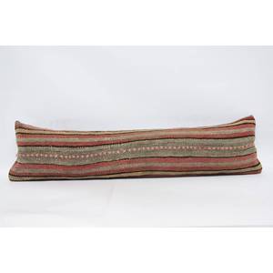 Beige Kantha Patchwork Wool <b>Pillow</b> 12x48 Inch Woven Luxury Eco-Friendly Non-Slip Removable Washable Zipper Closure Throw <b>Pillow</b> - Product Image 1
