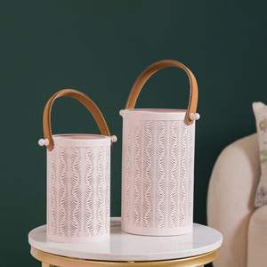 Porte-bougie en céramique de style campagnard vintage Lanterne décorative pour Pâques et Noël Décoration festive pour la maison Salon Patio Table - Product Image 6