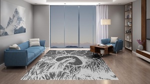 Lana anudada a mano de pelo de corte medio, respetuosa con el medio ambiente, antideslizante, estilo persa, patrón abstracto, alfombras, juegos de sala de estar, diseño personalizado - Product Image 4