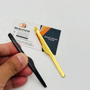 Pinzas para Cejas de Acero Inoxidable con Punta Inclinada, Ligeras, Herramientas para Depilar y Remover Vello, Pinzas para Cejas con Logotipo Privado Personalizado - Product Image 3