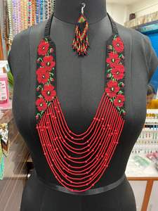 Qualité Artisanat Verre Perles De Rocaille Déclaration Collier Avec Boucle D'oreille Bijoux Ensemble Femmes Ras Du Cou Colliers Cadeau pour les femmes - Product Image 2