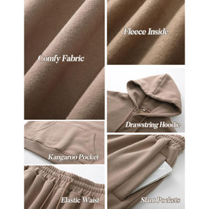 Últimos Conjuntos Deportivos de Invierno Personalizados para Mujer, de Forro Polar, Manga Larga, Estilo Holgado con Hombros Caídos, Ropa Deportiva y Urbana - Product Image 6