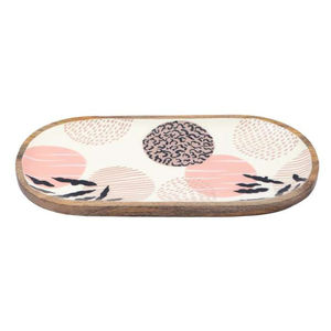 Juego cuadrado moderno de 3 bandejas de madera para servir bandeja de té pintada a mano con estampado esmaltado de colores para uso doméstico - Product Image 5