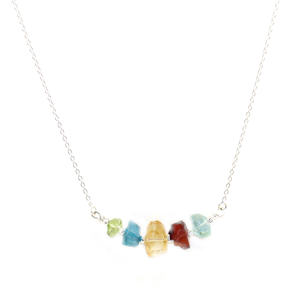Modern Fashion Natural Rough Nuggets Gemstone Silver Plated Power <b>Chain</b> Necklace Healing Crystal Women <b>Jewellery</b> Wholesale Bulk - Product Image 1