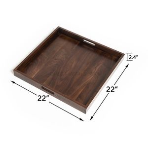 Juego de bandejas de madera New Look en acabado natural con forma redonda y diseño minimalista, ideal para entretenimiento y uso diario - Product Image 1