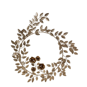 Couronne suspendue décorative murale en fer Couronne en rotin couleur or pour la décoration de la maison et du mariage faite à la main en vrac - Product Image 5