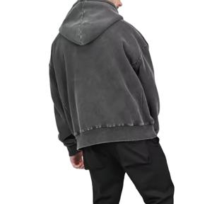 Sweat à capuche en coton français 100% de haute qualité 'High Street Series' Vintage Stone Washed Embossed Design XS - Product Image 3