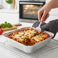 Barquette en aluminium de qualité alimentaire carrée pour boulangerie, restaurant et services de traiteur