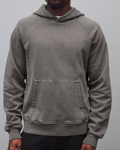 Sweat à capuche respirant en coton mélangé élégant pour hommes, sweat à capuche streetwear de poids moyen avec logo personnalisé - Product Image 1