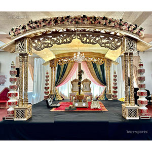 Design somptueux Mandap pour cérémonie de mariage hindou Big Bash décor de mariage Mandap en bois London Most Stunning Indoor Wedding Mandap - Product Image 6