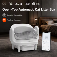 Litière automatique pour chat à ouverture supérieure, nettoyage automatique, contrôle des odeurs, OEM, directement de l'usine