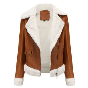 Veste d'hiver de luxe pour femmes véritable peau de mouton coupe-vent fermeture à glissière motif solide Nylon lavé techniques coton rembourré - Product Image 1
