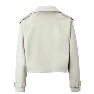 Veste de moto en cuir véritable de style coréen pour femmes, logo personnalisé, vêtements de fête en plein air, remplissage en coton, prix de gros d'usine - Product Image 2