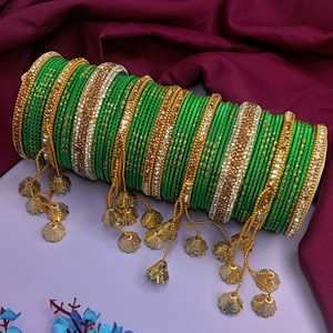 Ensemble de bracelets indiens Boho Antique bijoux indiens oxydés Rhinestone Crystal Metal Bracelet Bangle Set (lot de 58) - Product Image 2