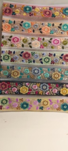 Exquisito colorido Floral bordado encaje Ajuste de lujo elegante para alta costura moda para vestidos de novia DIY artesanía proyectos bolsas - Product Image 2