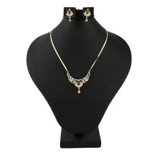 American Diamond <b>Locket</b> Set - Multi - Product Image 1