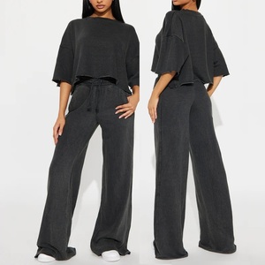 Nouveauté 2026 : Ensemble 2 pièces pour femme – Pull tricoté asymétrique et pantalon large – Survêtement - Product Image 5