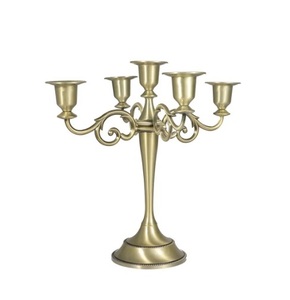 Tige de cristal 5 bras or dernière décoration de candélabres décoratifs pièce maîtresse pour mariage événement à la maison fête de noël - Product Image 6