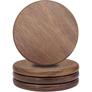 Ensemble de 4 pièces en bois d'acacia de meilleure qualité, sous-verres de Sublimation de tapis de tasse en bois pour boissons, sous-verres en bois personnalisés avec support - Product Image 5