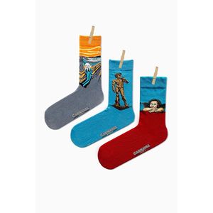 Lot de 3 chaussettes unisexes multicolores respirantes à motifs artistiques colorés pour usage quotidien - Product Image 1