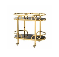 Chariot de bar en acier inoxydable avec des étagères spacieuses et des roues pour le service de boissons dans les restaurants, les hôtels, les événements et à domicile