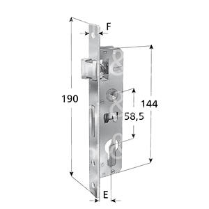 SERRURE À MORTICE POUR UPRIGHTS 1 jet et loquet Cylindre en forme non inclus - Product Image 1