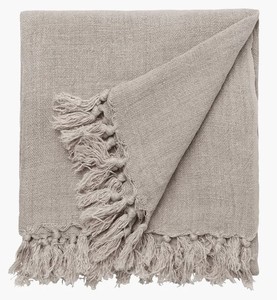 Couverture tissée en lin pour canapé, couvertures décoratives faites à la main, en tissu de couleur unie, canapé indien, 100% lignes, 100% bleu marine - Product Image 2