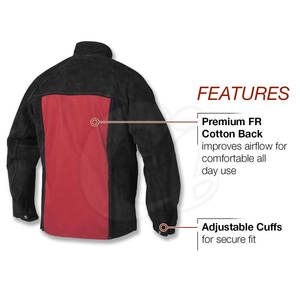 2025 nouvelle veste de soudage avec logo personnalisé avec col montant en cuir de peau de vache respirant pour le printemps en gros disponible - Product Image 3