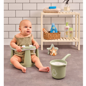 Chaise d'apprentissage pour bébé CATEEM blanche, confortable, en plastique, antidérapante avec ventouses de sécurité, portable, durable, design compact, 6-15 mois - Product Image 3