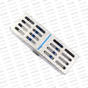 Boîte de plateau organisateur d'instruments dentaires avec support de cassette de stérilisateur de conception de maille pour l'équipement de stérilisation par vaslcare - Product Image 5
