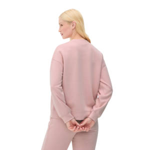 เสื้อมีฮู้ดคอกลมแขนยาวผ้าฟลีซสำหรับผู้หญิงลายปักสีทึบแนวสตรีทสวมใส่สบายเป็นมิตรกับสิ่งแวดล้อม - Product Image 4