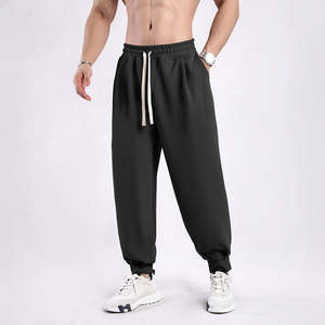 Pantalons pour hommes lavés, de haute qualité, élastiques, pantalons de fitness, pantalons de sport amples, pantalons de survêtement à revers, pantalons de course, de gym, d'exercice, de jogging - Product Image 1
