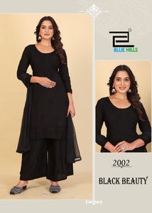 Pantalón tradicional de rayón Kurti para mujer con Nazmine Dupatta All-Over Black Color Most Trending New Design - Product Image 4