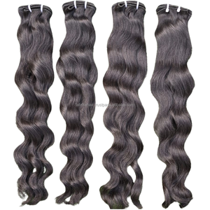 Cabello Humano Virgen Remy de Primera Calidad, Ondulado, 100% Natural, Color Negro Indonesia, Doble Trama a Máquina - Product Image 5