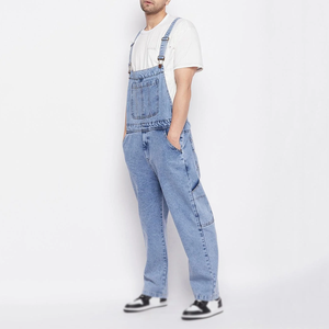 Factory-Made <b>Men's</b> Straight <b>Denim</b> <b>Dungarees</b> Custom Colour Breathable and Light Wash Hot Selling! - Product Image 1