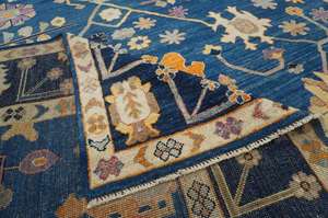 Tapis et carpettes de haute qualité en laine pure tissée à la main, laine filée à la main, design Ushak, antidérapant, lavable, pour le sol de la maison - Product Image 5