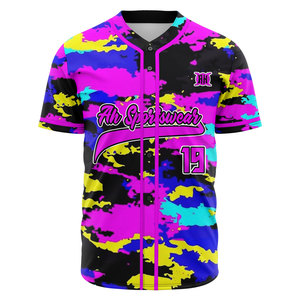 Vêtements de sport personnalisés de qualité supérieure fabriqués en usine ensemble de chemises à boutons en jersey de baseball et de softball respirant grande taille en gros - Product Image 3