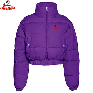 Stylish Puffer Jacket Women Crop Style <b>Warm</b> Puffer Jacket for Daily Wear - Product Image 4